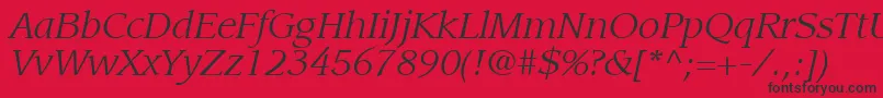 Шрифт ItcLeawoodLtBookItalic – чёрные шрифты на красном фоне