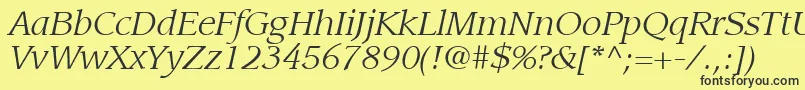 Шрифт ItcLeawoodLtBookItalic – чёрные шрифты на жёлтом фоне