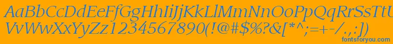 ItcLeawoodLtBookItalic Font – Blue Fonts on Orange Background