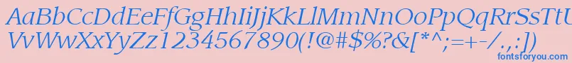 ItcLeawoodLtBookItalic Font – Blue Fonts on Pink Background