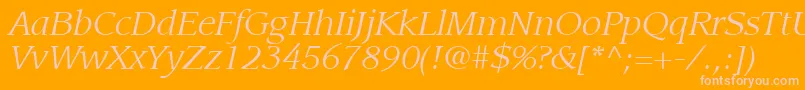 ItcLeawoodLtBookItalic Font – Pink Fonts on Orange Background