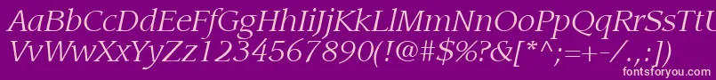 ItcLeawoodLtBookItalic Font – Pink Fonts on Purple Background