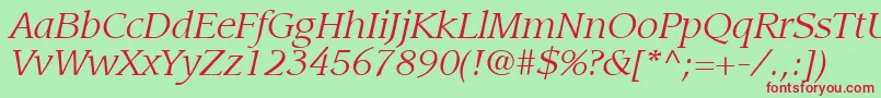 ItcLeawoodLtBookItalic Font – Red Fonts on Green Background