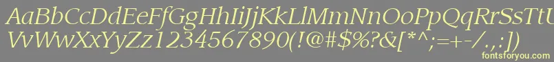 ItcLeawoodLtBookItalic Font – Yellow Fonts on Gray Background