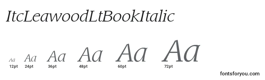 Размеры шрифта ItcLeawoodLtBookItalic