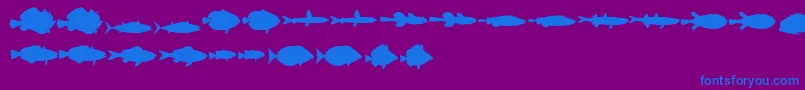 fuente LeFish – Fuentes Azules Sobre Fondo Morado