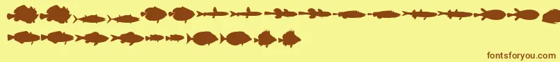 Czcionka LeFish – brązowe czcionki na żółtym tle