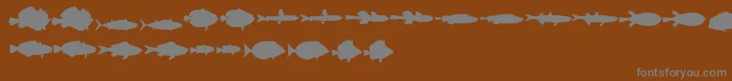 Czcionka LeFish – szare czcionki na brązowym tle