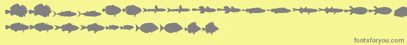 Fonte LeFish – fontes cinzas em um fundo amarelo
