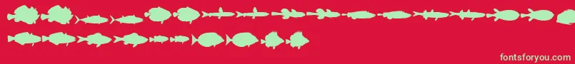 Police LeFish – polices vertes sur fond rouge