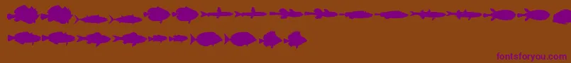 Fonte LeFish – fontes roxas em um fundo marrom
