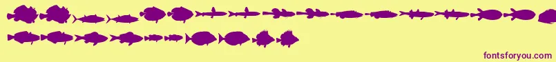 LeFish Font – Purple Fonts on Yellow Background