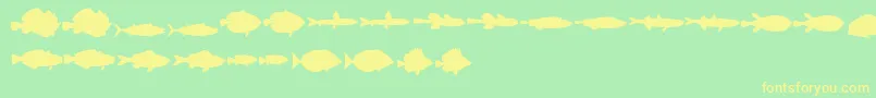 Fonte LeFish – fontes amarelas em um fundo verde