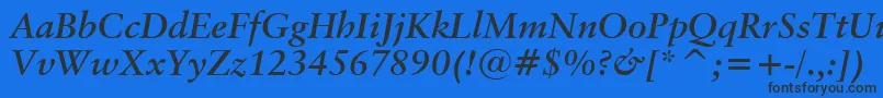 ClassicalGaramondBoldItalicBt Font – Black Fonts on Blue Background