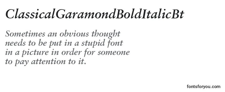 ClassicalGaramondBoldItalicBt-fontti