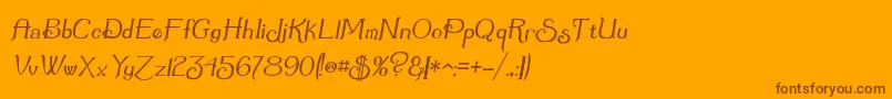 SummertimeOblique Font – Brown Fonts on Orange Background