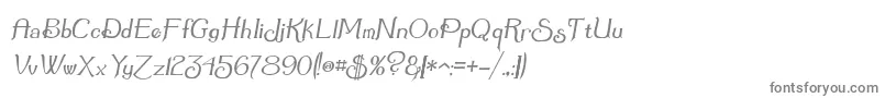 フォントSummertimeOblique – 白い背景に灰色の文字