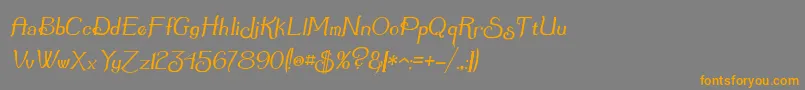 フォントSummertimeOblique – オレンジの文字は灰色の背景にあります。