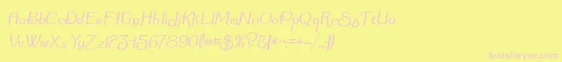 SummertimeOblique Font – Pink Fonts on Yellow Background