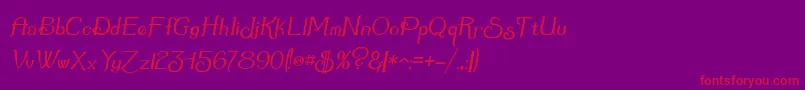 SummertimeOblique Font – Red Fonts on Purple Background