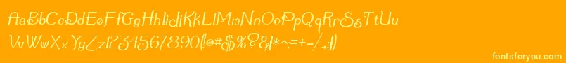 SummertimeOblique Font – Yellow Fonts on Orange Background