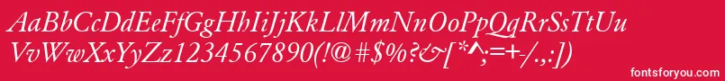 GaramondA.ZPsNormalItalic Font – White Fonts on Red Background