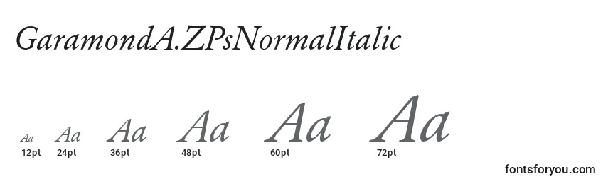GaramondA.ZPsNormalItalic Font Sizes