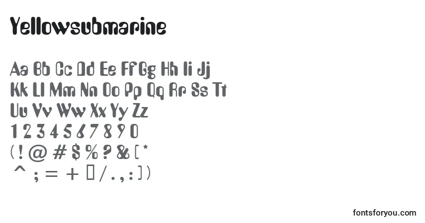 Fuente Yellowsubmarine - alfabeto, números, caracteres especiales