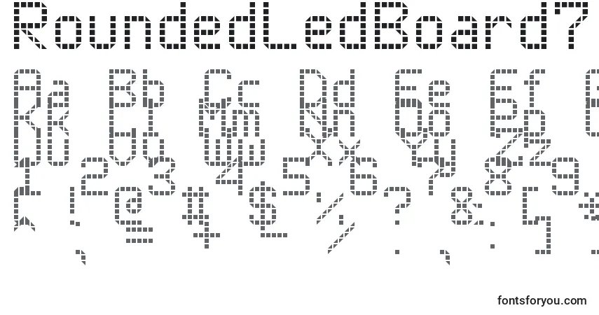 Schriftart RoundedLedBoard7 – Alphabet, Zahlen, spezielle Symbole