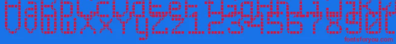 RoundedLedBoard7 Font – Red Fonts on Blue Background