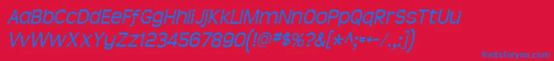 Teenital Font – Blue Fonts on Red Background