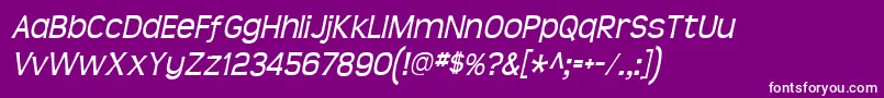Teenital-fontti – valkoiset fontit violetilla taustalla
