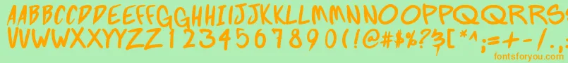 FightingWordzBold Font – Orange Fonts on Green Background