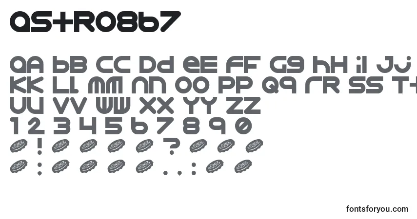 A fonte Astro867 – alfabeto, números, caracteres especiais
