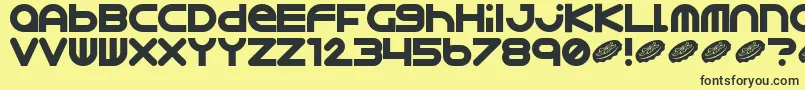 Fonte Astro867 – fontes pretas em um fundo amarelo