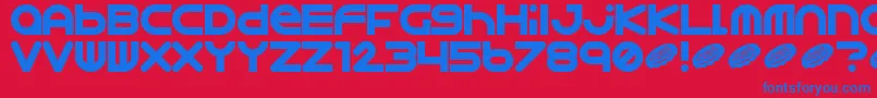 Astro867 Font – Blue Fonts on Red Background