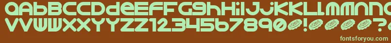 Czcionka Astro867 – zielone czcionki na brązowym tle