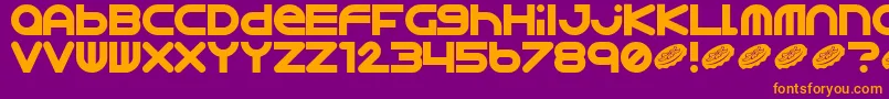 Astro867-Schriftart – Orangefarbene Schriften auf violettem Hintergrund