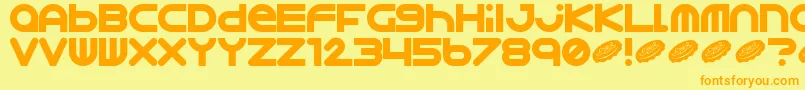 Astro867 Font – Orange Fonts on Yellow Background