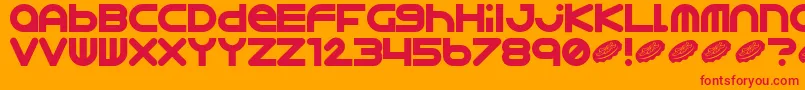 フォントAstro867 – オレンジの背景に赤い文字