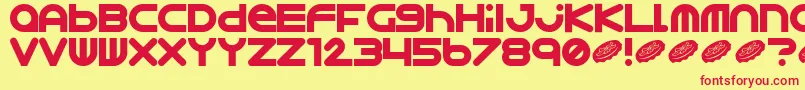 Astro867 Font – Red Fonts on Yellow Background
