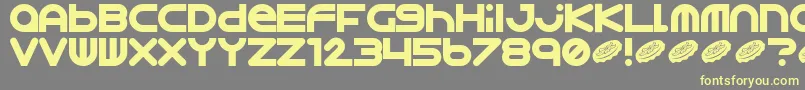 Astro867-Schriftart – Gelbe Schriften auf grauem Hintergrund