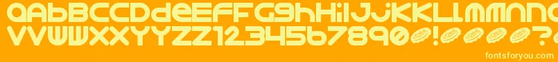 Astro867 Font – Yellow Fonts on Orange Background