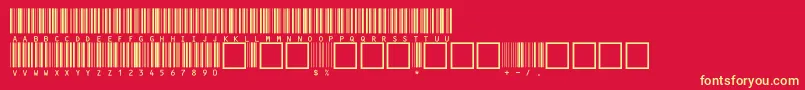 C39hrp36dmtt-Schriftart – Gelbe Schriften auf rotem Hintergrund