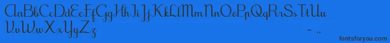 TegakBersambungIwk Font – Black Fonts on Blue Background