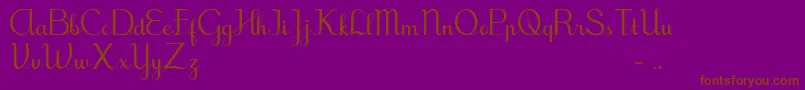 TegakBersambungIwk Font – Brown Fonts on Purple Background