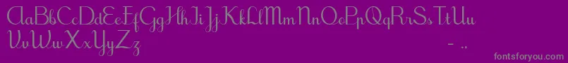 TegakBersambungIwk Font – Gray Fonts on Purple Background