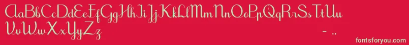 TegakBersambungIwk-Schriftart – Grüne Schriften auf rotem Hintergrund