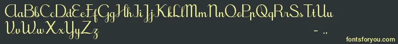 TegakBersambungIwk Font – Yellow Fonts on Black Background