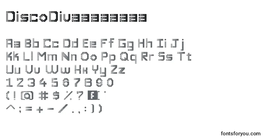 DiscoDivaaaaaaaa Font – alphabet, numbers, special characters